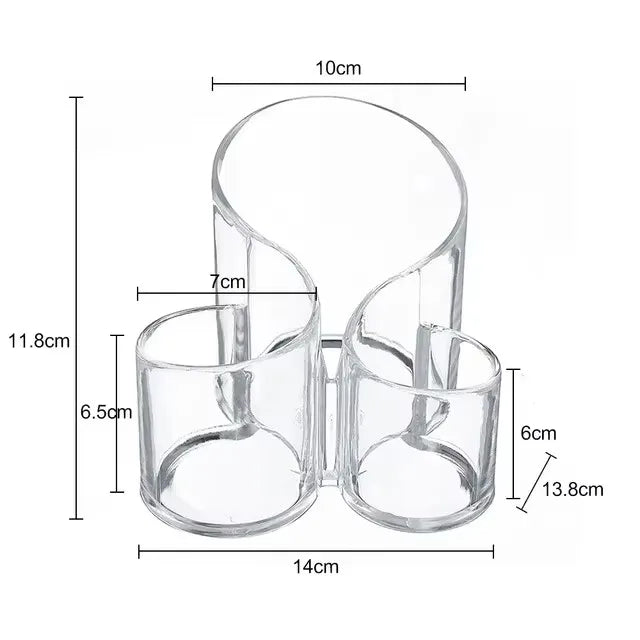 boîte rangement cosmétiques transparente moderne pinceaux crèmes rouges palettes carte crédit minimaliste organisateur
