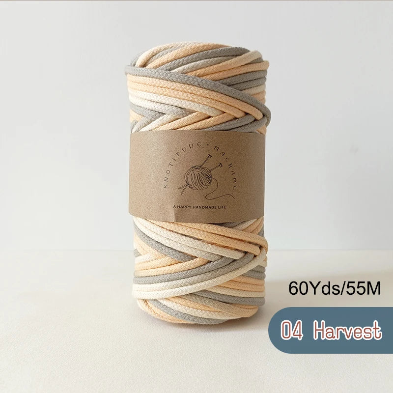 corde tressée macramé pastel haute ténacité 100% coton créative boucle métallique écologique artisanale
