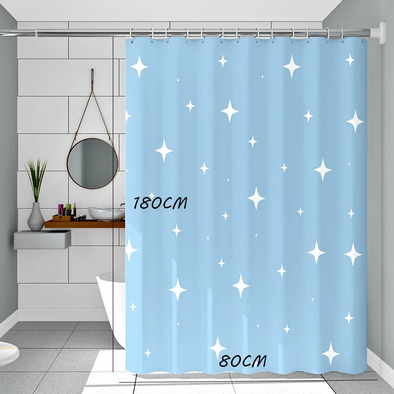 rideau douche moderne opacité bulles triangles blanc bleu vert jaune