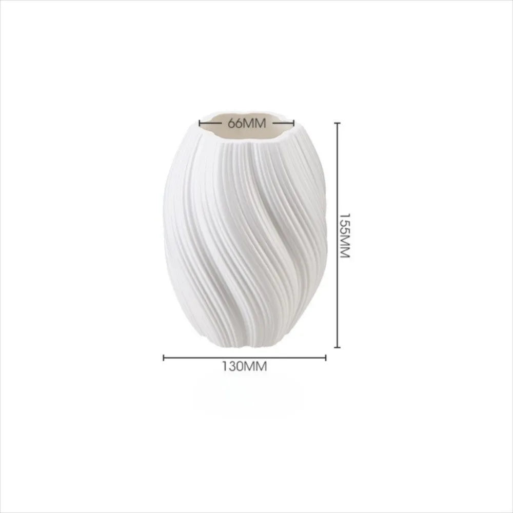 vase moderne plastique blanc texturé hauteur jusqu'à 26cm décoration intérieure