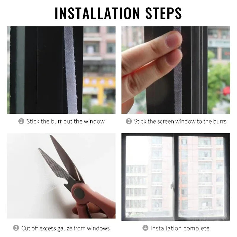rideau anti moustiques blanc maille fine moderne adhésif fenêtre 1.5m 2m tissu maison protection