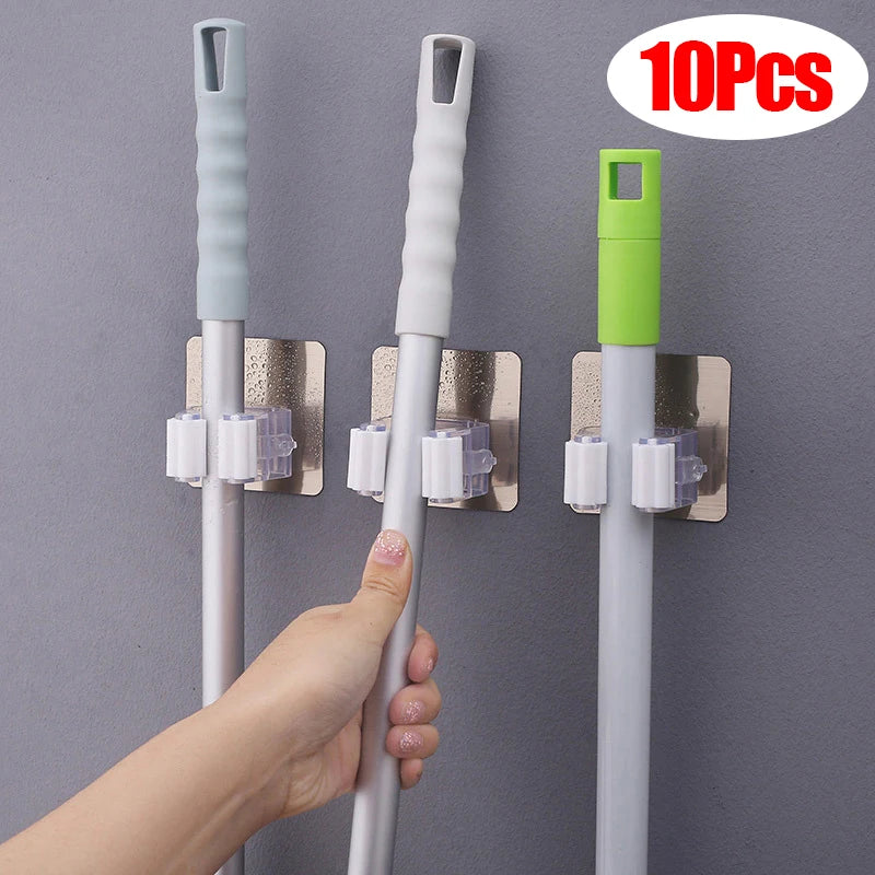 organisateur mural support outils nettoyage balai sac main parapluie moderne minimaliste adhésif couleur gris