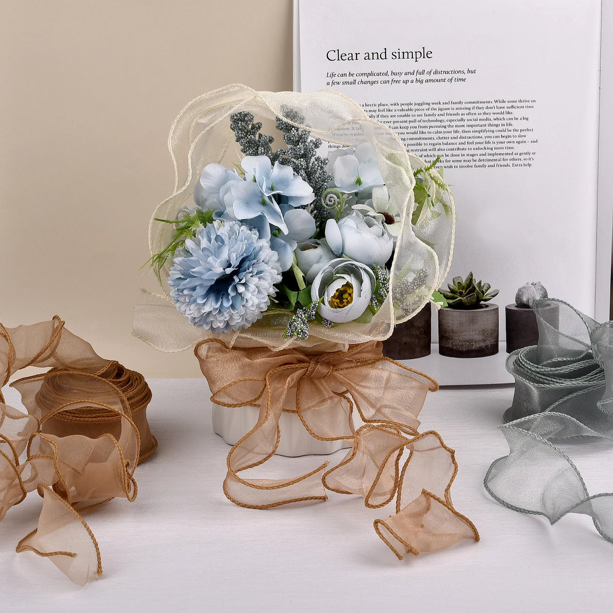 ruban organza translucide emballage cadeau décoration mariage couture accessoire cheveux coiffure élégant