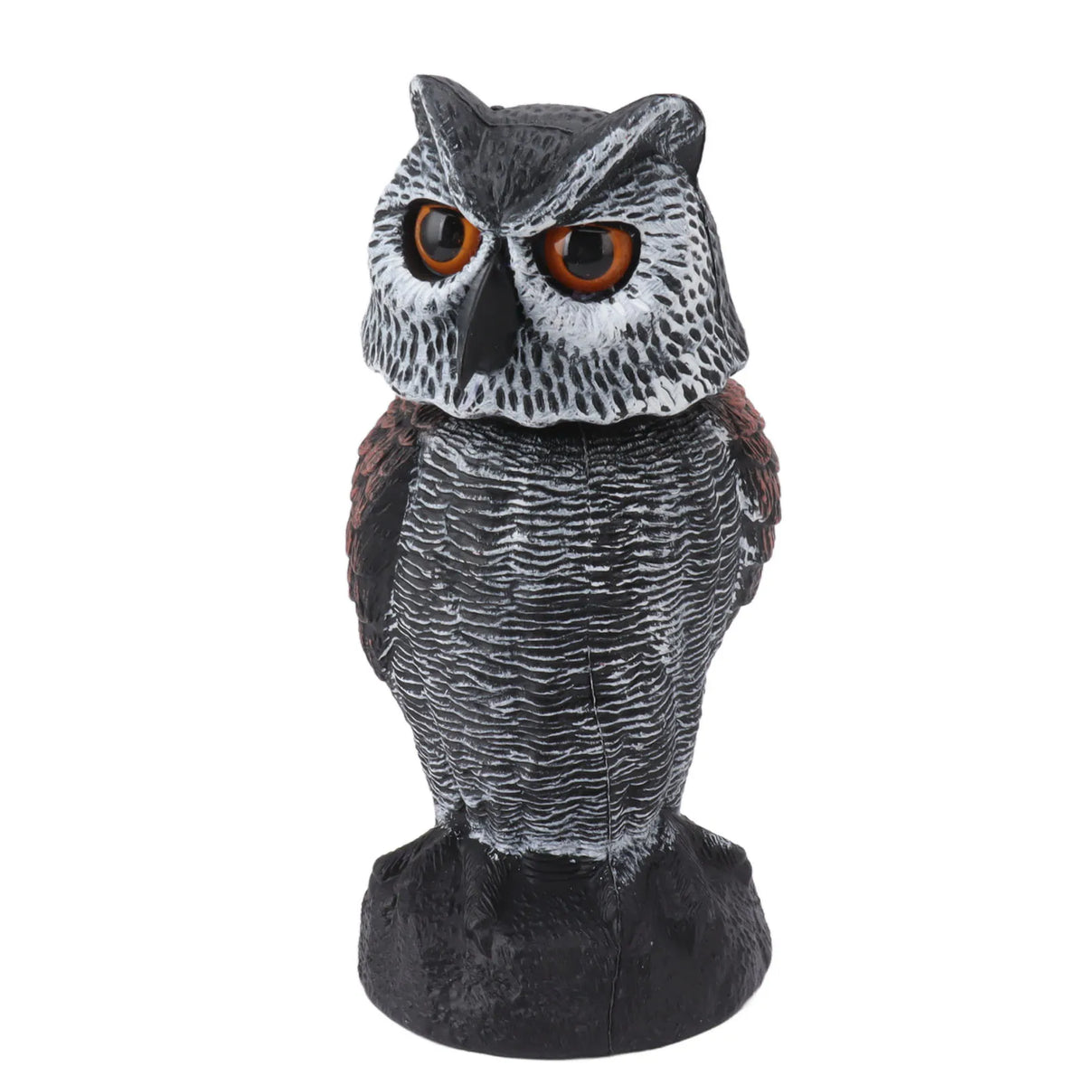 décoration extérieure hibou noir plumes réalistes ornement animalier jardin figuration