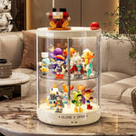 présentoir rotatif blanc figurines transparent boîte rangement moderne niveaux lisses anti poussière trưng bày