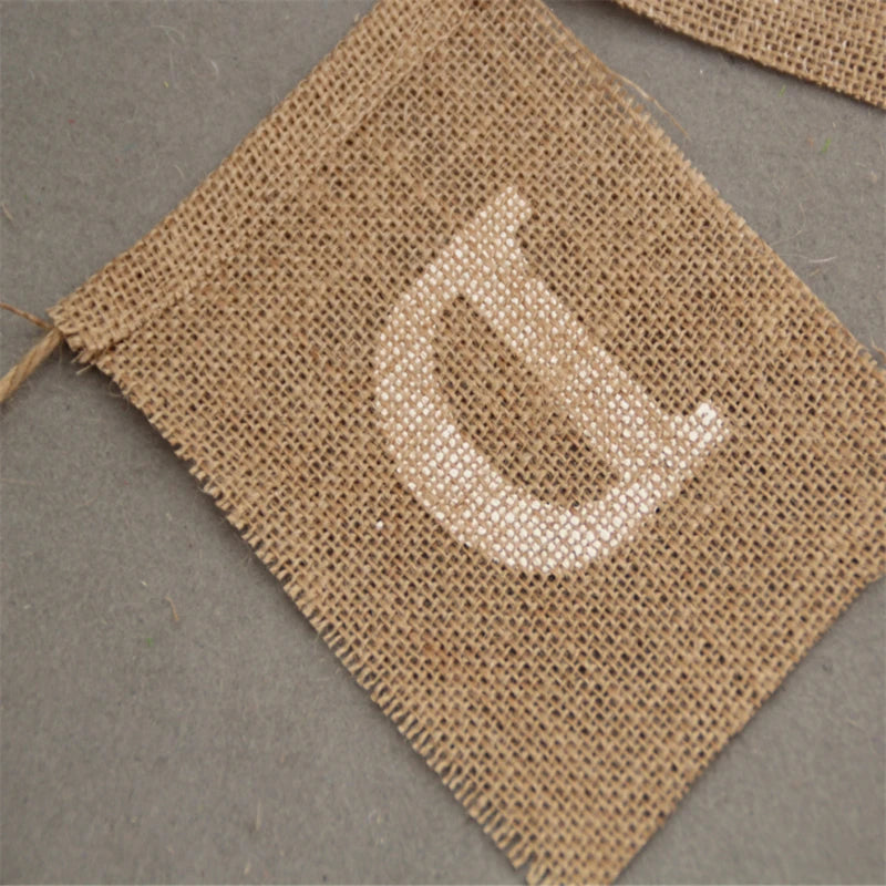 guirlande décorative mariage just married lettre relief texture jute rustique anniversaire noel festive