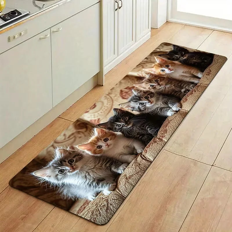 tapis moderne chatons multicolore adhésif salon chambre prière 40x60cm 50x80cm 40x120cm 50x150cm