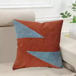 coussin carré moderne motif géométrique rouge bleu vert gris polyester coton qualité confortable maison