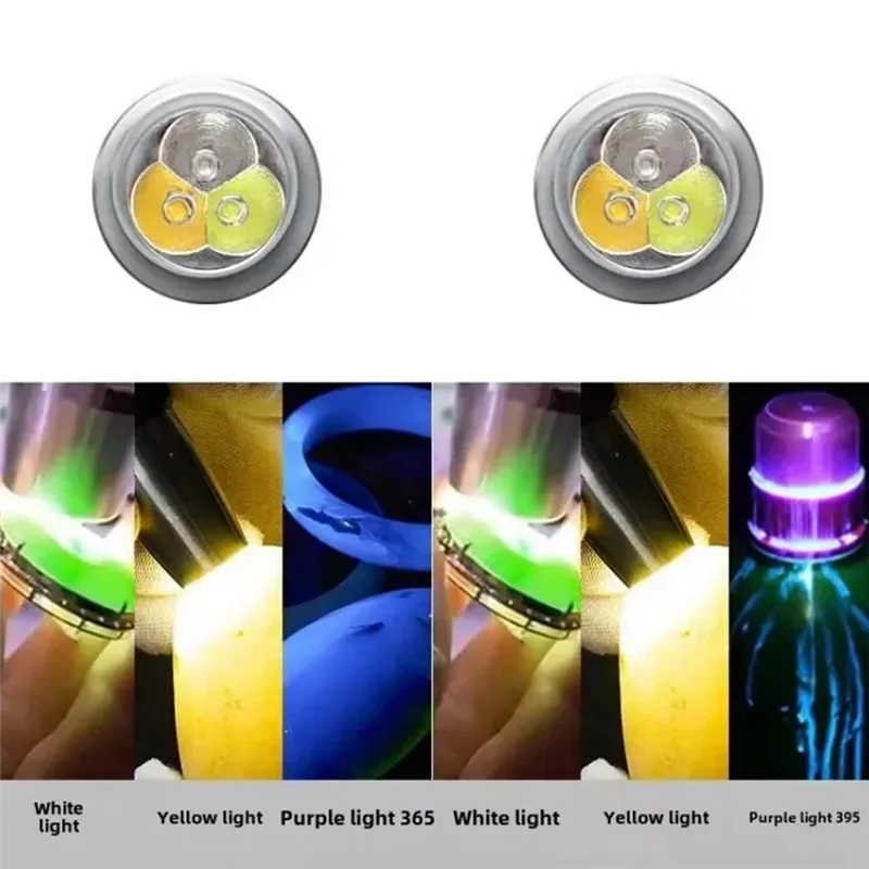 lampe torche uv 365nm jade identification argentée moderne boutons métalliques rechargeable type