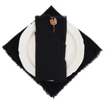 lot serviettes table coton rose franges ruban décorations mariage fête table rustique moderne