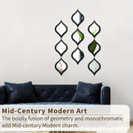 miroir mural decoratif noir argent mid century decoration chambre salon vertical