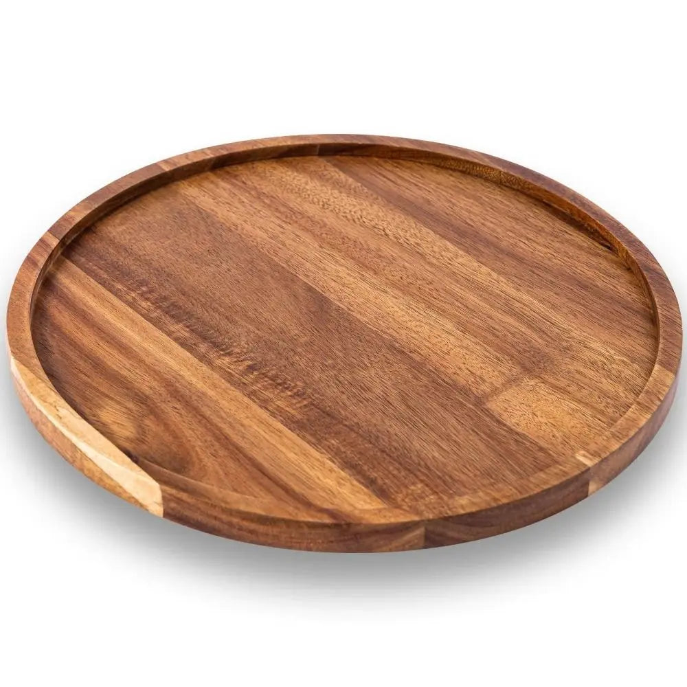 assiette ronde bois marron clair minimaliste rustique dîner pain grande petite