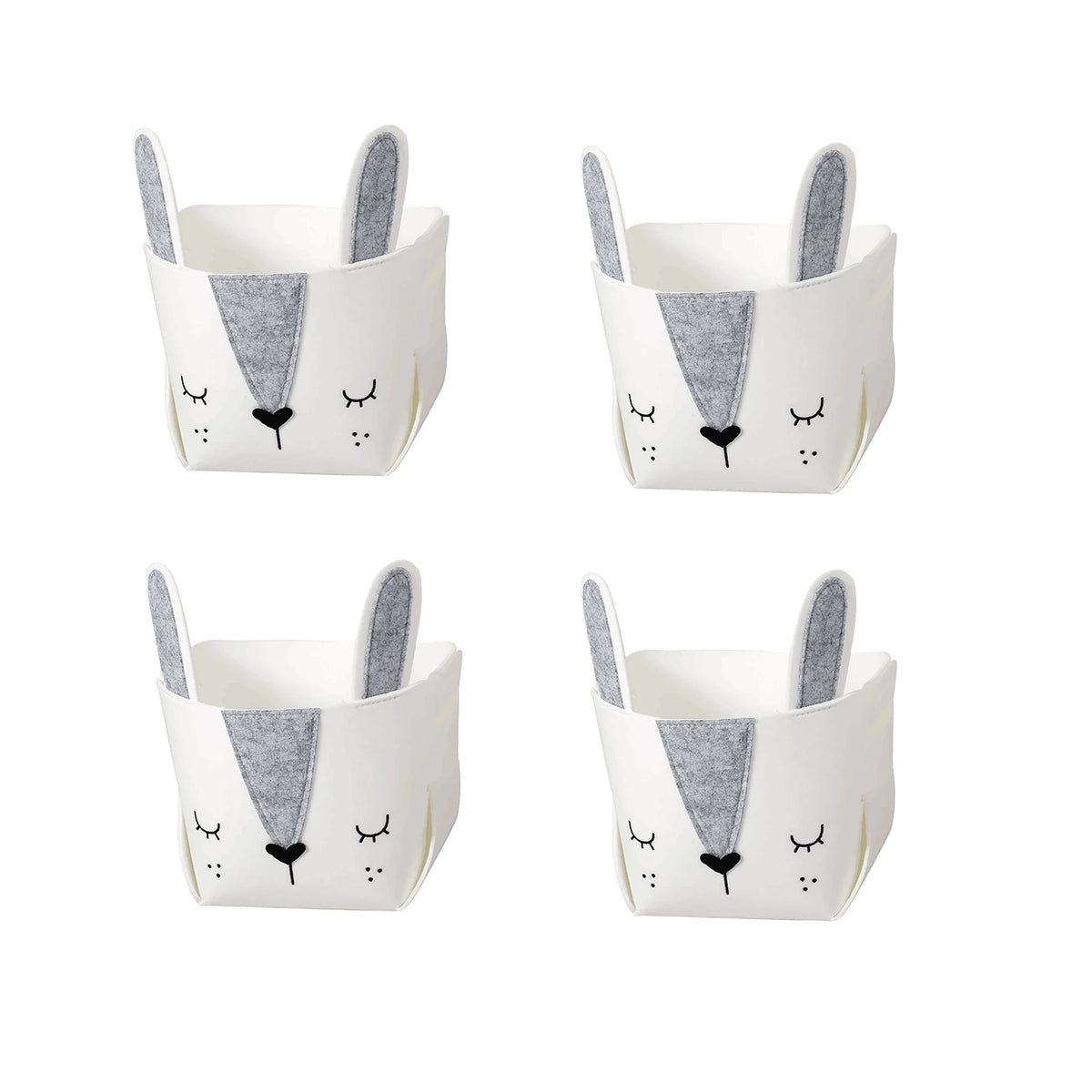 panier rangement pliable coton bio animal mignon blanc moderne jouets enfants