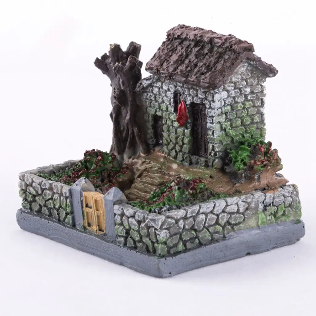 miniatures traditionnelles résine bâtiments toitures tuiles détails architecturaux gris noir vert