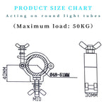 serre tube scénographie noir argent industriel vis Ø48 51mm robuste professionnel dji aluminium alliage