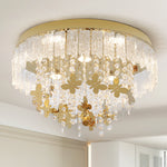 lustre moderne doré cristal papillons transparent led salon chambre éclairage contemporain facile