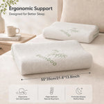 coussin imprimé bambou beige clair mousse mémoire forme cale literie rafraîchissante décompression cou