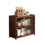 meuble rangement bois marron verres bouteilles thé tasses sucre confiture moderne 50cm 20cm 39cm