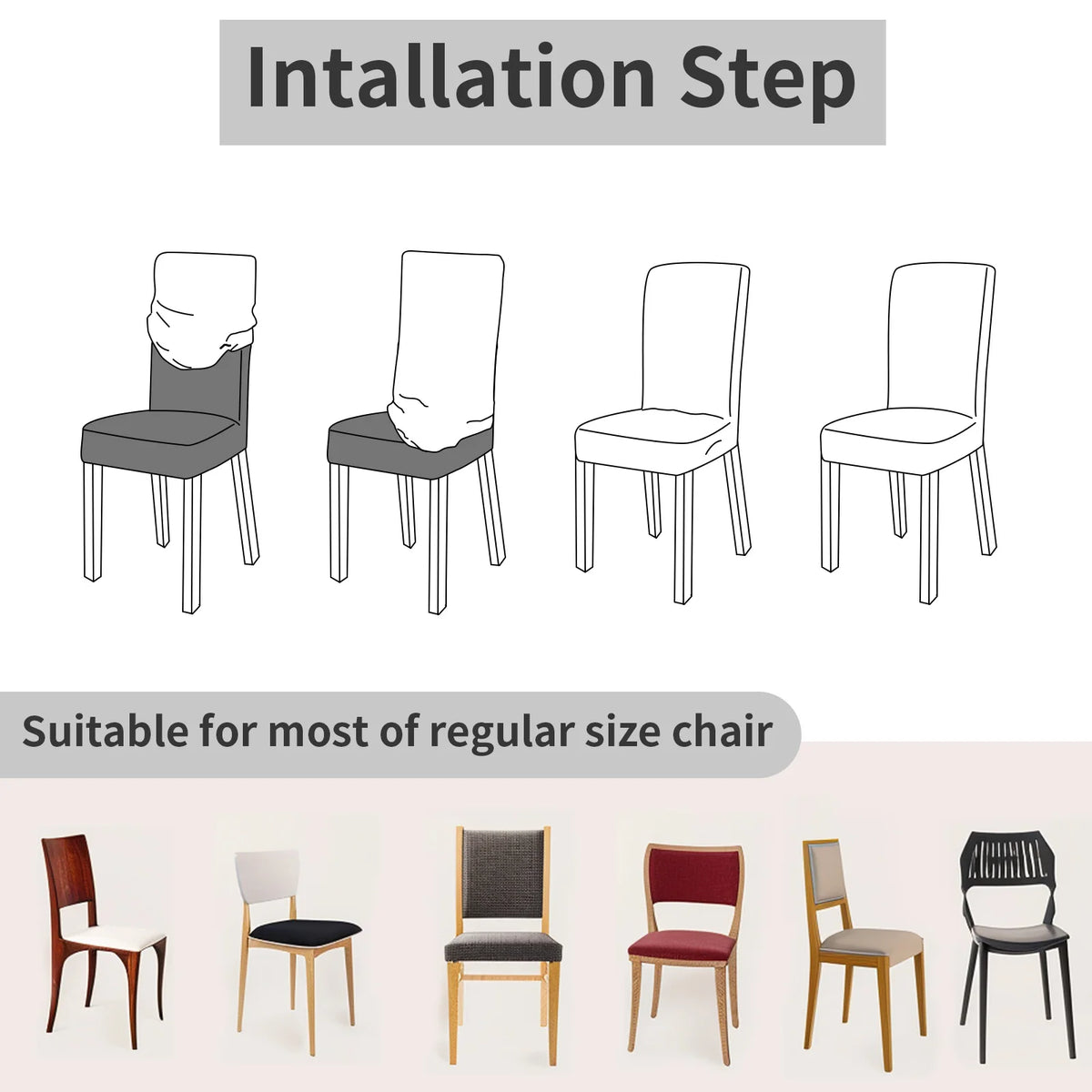 housses chaise gris uni adhésives modernes banquet mariage 4pc 8pc