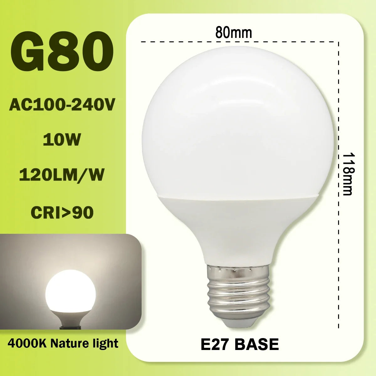 ampoules led blanc modernes e27 80mm 95mm 120mm 10w 15w 18w 270deg translucent