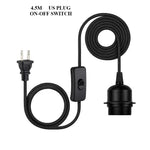 ampoule led e27 interrupteur rotatif câble noir prise eu 4.5m industriel ajustable