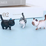 figurines chats cartoon mignon colliers gris noir blanc orange bébé animaux