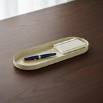 plateau ovale moderne beige clair mat sans fixation 30cm 15cm apéritifs desserts