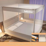lit baldaquin moustiquaire polyester plié unisexe moderne beige blanc clips chambre enfants bébés