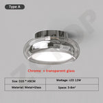 plafonnier led verre cristal noir chrome moderne minimaliste transparent chambre