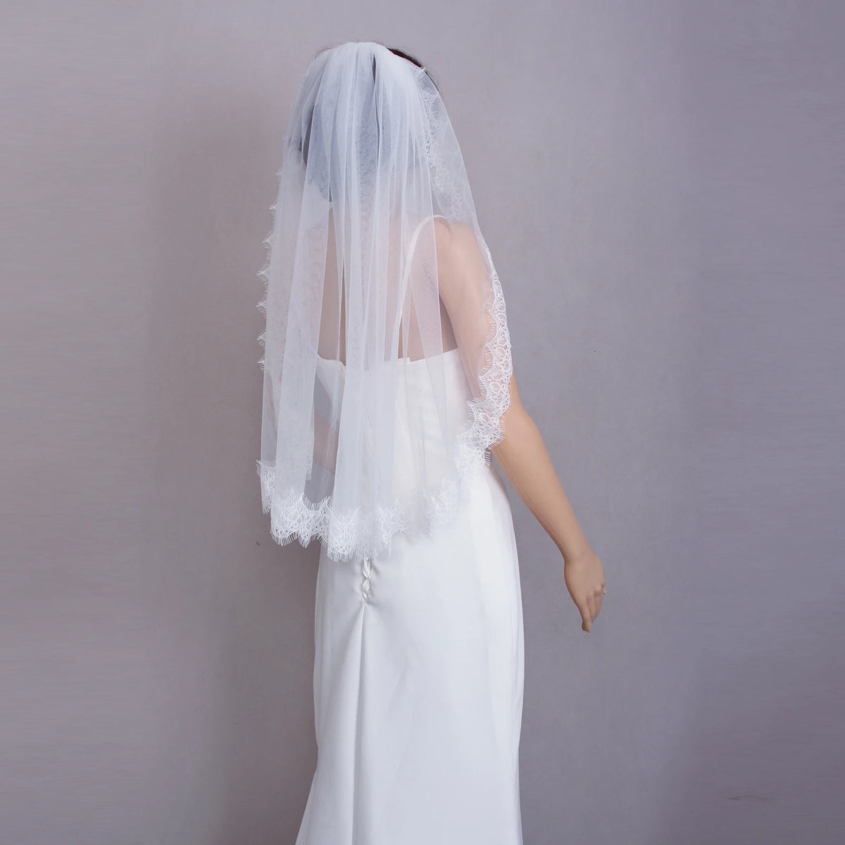 voile mariée blanc dentelle fine classique mariage prom anniversaire romantique femme adultère