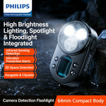 lampe torche détecteur espion noir moderne compact 200 500 mètres éclairage ABS matériaux sécurité
