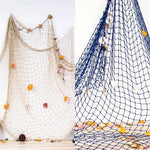 Décoration murale filet pêche semi transparent marine rustique étoiles mer coquillages