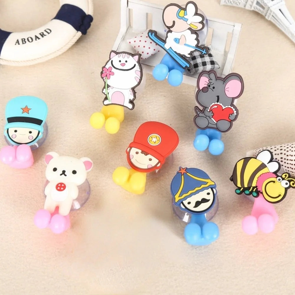 porte brosses dents ventouse animaux personnages cartoon enfant chat souris lapin abeille bleu rose