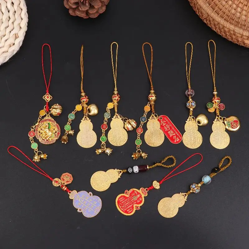 décoration ornement suspendu bijoux sac traditionnel motifs géométriques texte chinois ornement porte bonheur festive