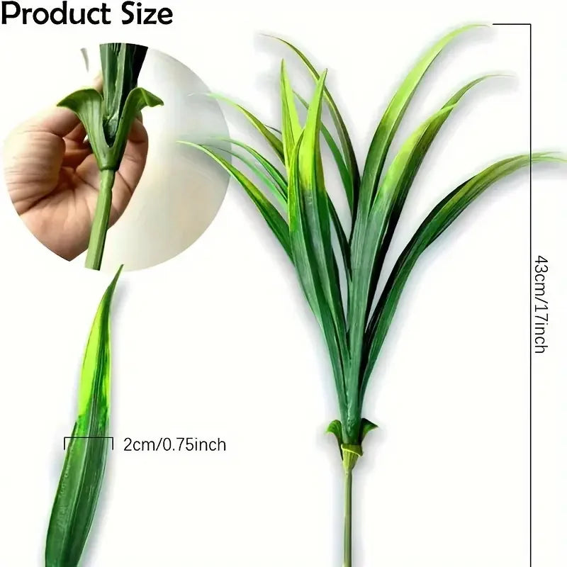 plantes artificielles herbes vertes feuilles pointues modernes extérieures intérieures résistantes uv exposées fêtes prénuptiales