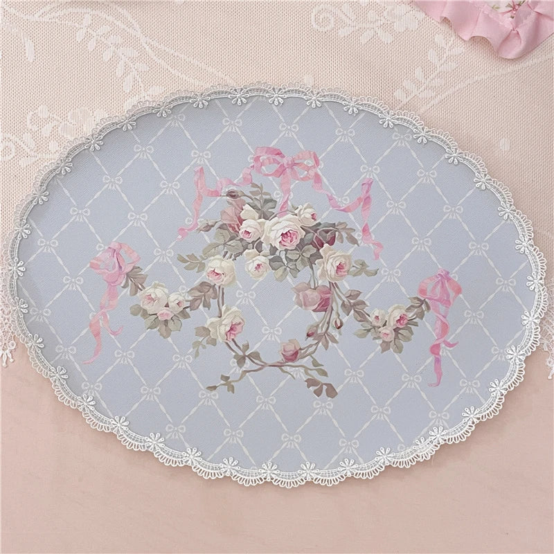 Accessoire cuisine set de table dentelle rose