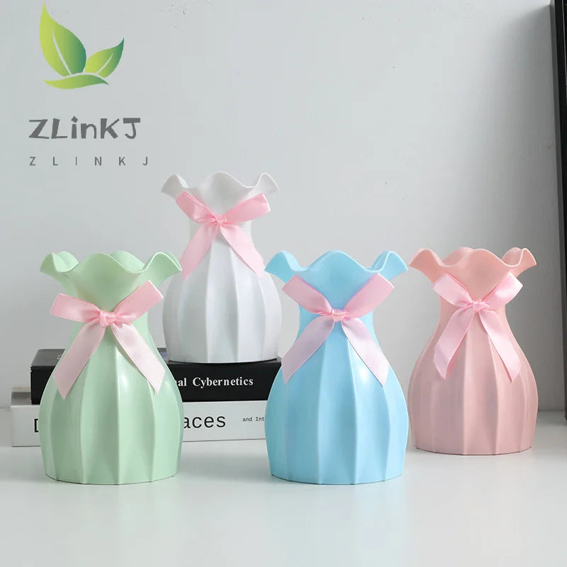 vase moderne élégant rose blanc vert bleu gris beige rayures plissées opacité cordelette
