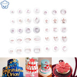 embouts gâteau coeurs fleurs étoiles formes géométriques blanc rouge violet rose jaune