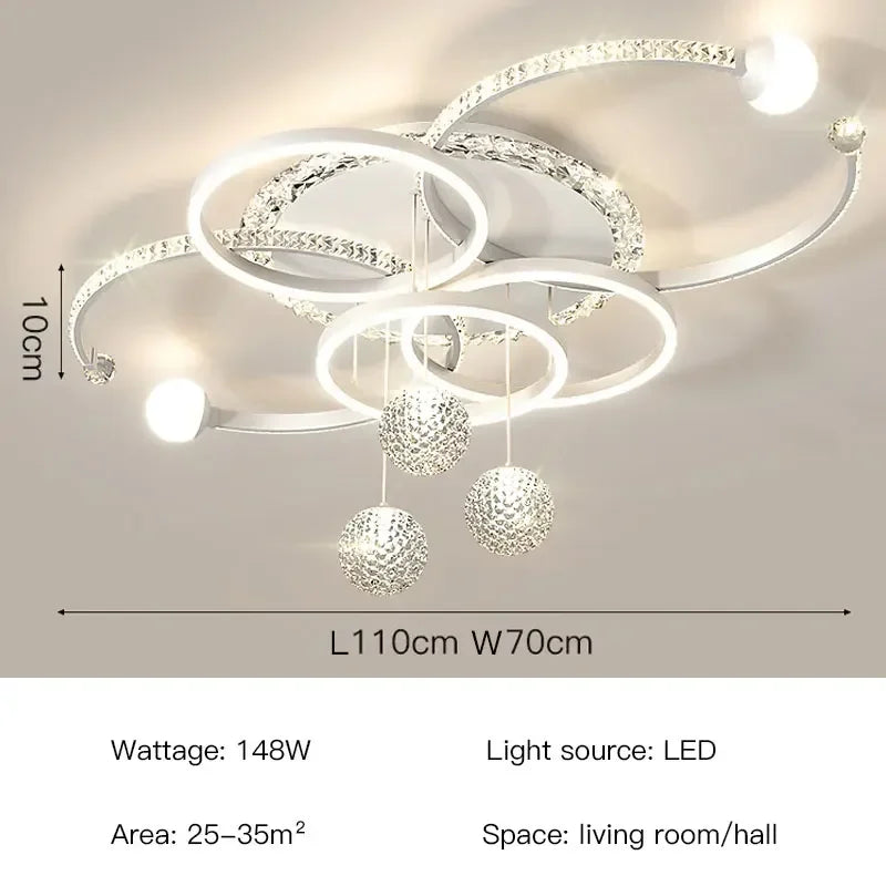 suspension lumineuse moderne chandelier led blanc noir or abstraite chambre salon