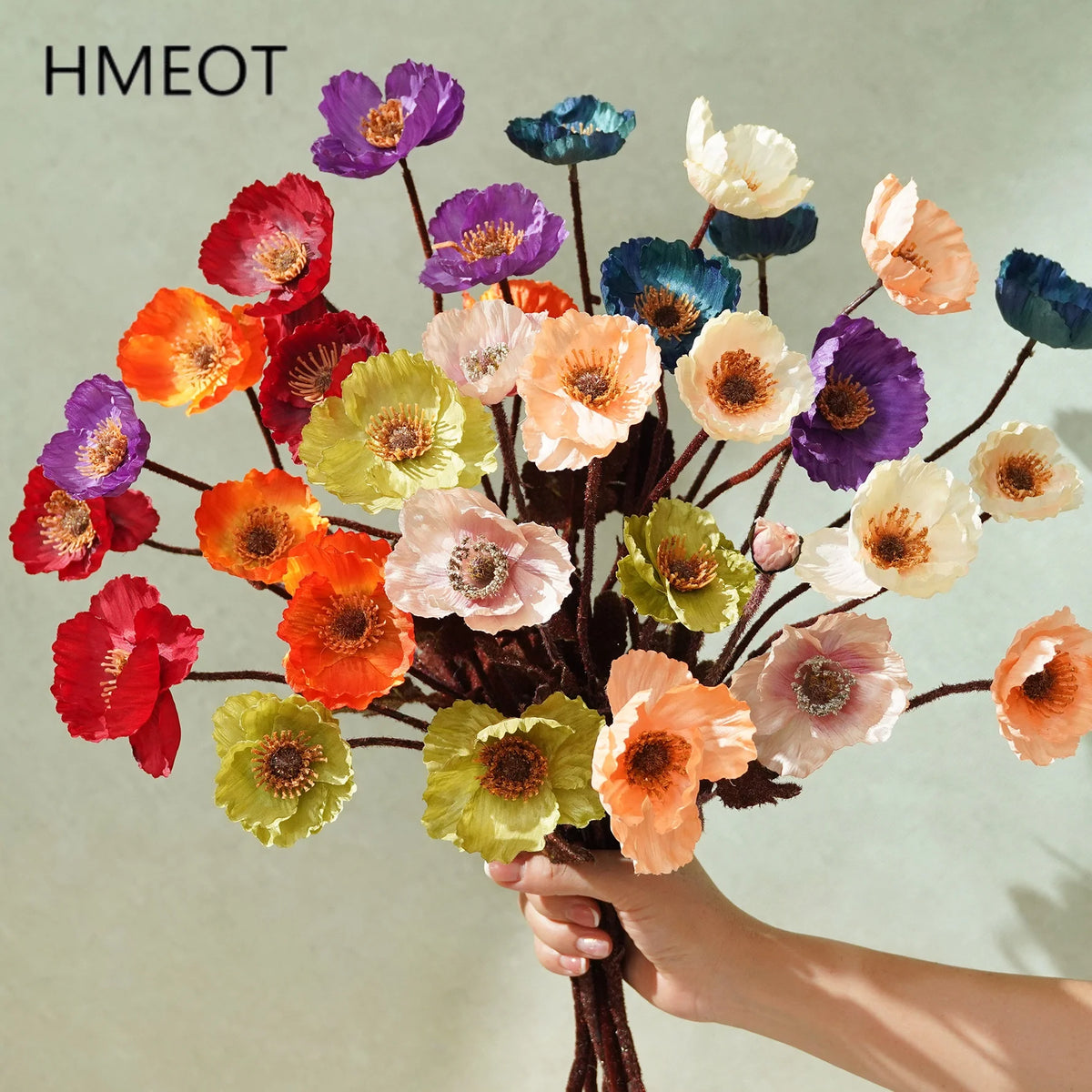 bouquet fleurs artificielles rouges oranges jaunes modernes décoration maison événements occasions spéciales soie opaque