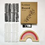 lettres bois arc ciel lettreboard moderne décoration festive planche messages messages colorés boîte rangement