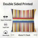 housse coussin multicolore rayures horizontales contemporain non toxique polyester fixations