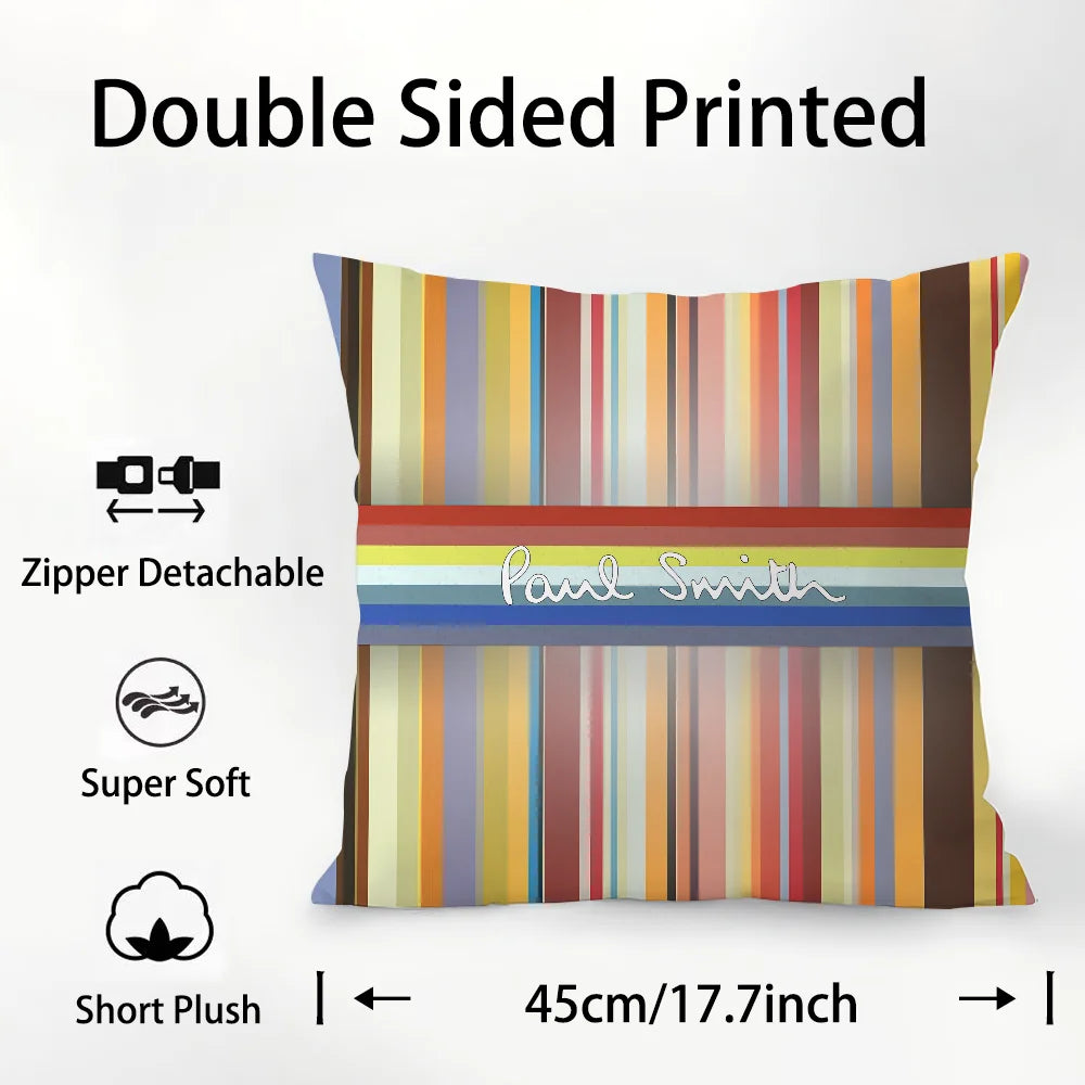 housse coussin multicolore rayures horizontales contemporain non toxique polyester fixations