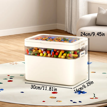 boîtes rangement transparentes empilables jouets colorés moderne poignées vert rose jaune