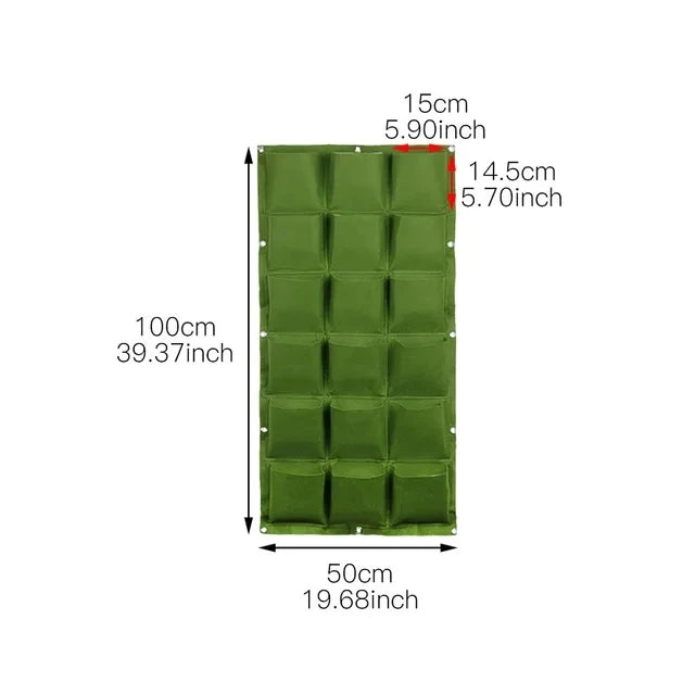 sac plantes muraux 18 poches feutre non tissé vert pratique moderne anneaux métalliquesextérieur