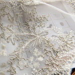rideau brodé floral blanc moderne tulle polyester transparent élégant français 100x200 cm