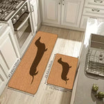 tapis sol marron chien silhouette moderne antidérapant polyester 40x60cm 50x80cm