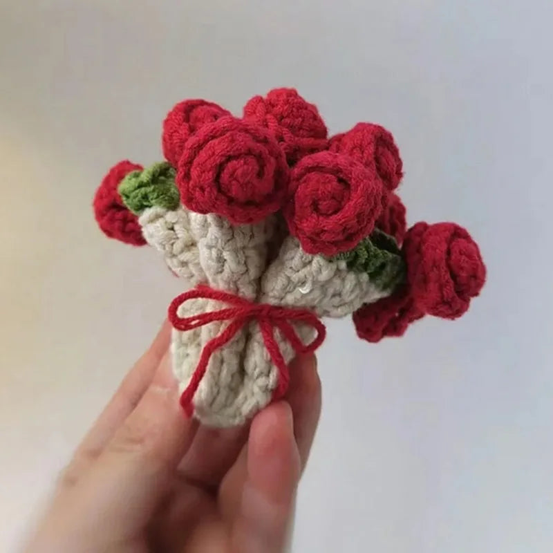 placemat motif floral roses blanches rouges vert artisanal table décoration