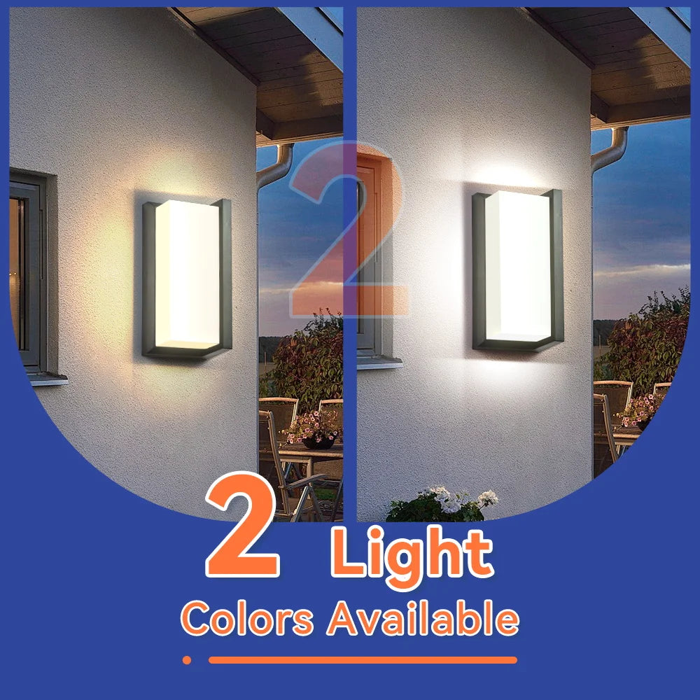 lampe murale extérieure led moderne noire ip65 étanche 25w salon chambre balcon
