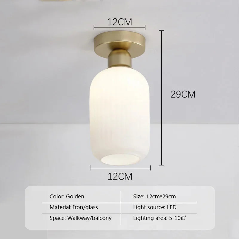 plafonnier moderne minimaliste doré blanc striations verticales opaque lumiere led chambre salon